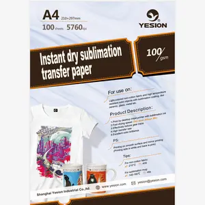 Kertas Transfer Panas Sublimasi 100gsm Kering Instan A4