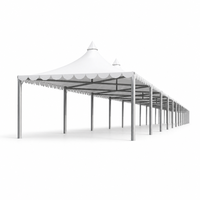 Abri de voiture à membrane, double rangée de colonnes, auvent de couloir, abri de stationnement, abri de passage, imperméable, résistant aux UV, personnalisé
