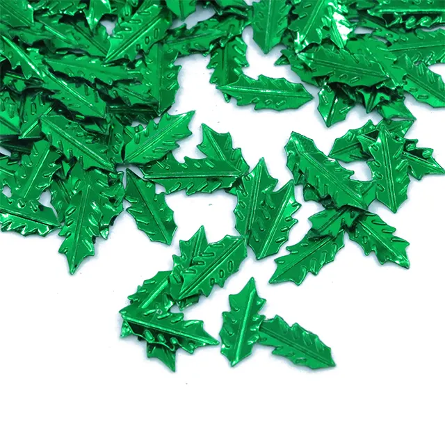 Christmas leaves green sequins Special shape spangle sequins decorate Christmas wreaths holiday party decorations