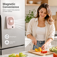 Ventilateur de bureau magnétique portable, batterie rechargeable 1200-2000mAh, design compact pour un rangement facile, pour l'intérieur et l'extérieur en été