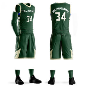 Комплект баскетбольной формы на заказ для мужчин и студентов, сублимационная печать, низкий MOQ, Sextons Antetokounmpoes # 26 # 34 # 2 - Product Image 5
