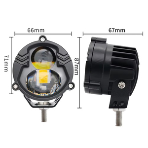 Lampe de travail LED ronde de 66 mm, double couleur, phare antibrouillard, 40 W, éclairage auxiliaire tout-terrain, rétrofit - Product Image 1