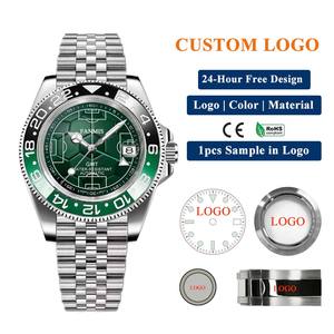 Reloj <span class=keywords><strong>de</strong></span> Lujo con Logotipo Personalizado NH34 GMT, Reloj <span class=keywords><strong>de</strong></span> Pulsera Deportivo Resistente al Agua para Entusiastas del Fútbol - Product Image 1