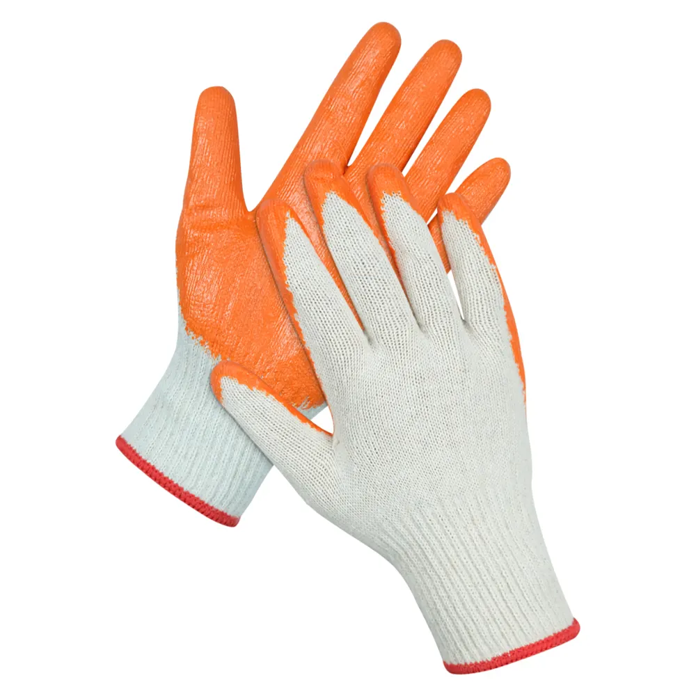 Guanti rivestiti in filo di cotone, guanti impregnati, eccellente resistenza all'usura e qualità