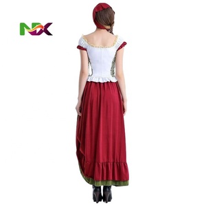 Robe longue de fille de l'Oktoberfest, costume de femme de ferme sexy pour l'Oktoberfest, costume de fête bavaroise pour femmes adultes - Product Image 4