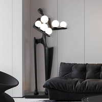 Lampe sur pied abstraite nordique minimaliste moderne avec figurine humaine, en résine de luxe, LED, pour hôtel, salon, décoration d'angle
