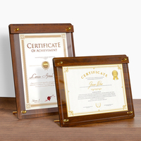 Portable A5 Bureau Bois Certificat Cadre Clair Acrylique Photo Photo Prix et Menu Signe Titulaire