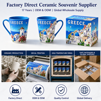 Souvenirs grecs, articles cadeaux, design monuments, tasse à café en céramique avec boîte colorée, tasse à lait en porcelaine, souvenir unique personnalisable