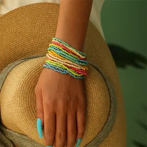 珠宝供应商销售彩色种子串珠手链女波西米亚彩色串珠手链