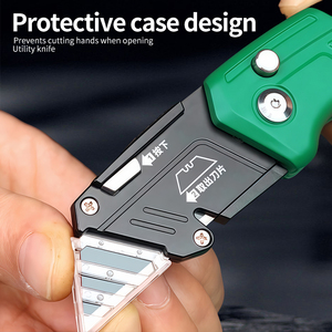 Coltello multiuso pieghevole in lega di grado DIY con lama retrattile e punta per cacciavite in acciaio ad alto tenore di carbonio - Product Image 3