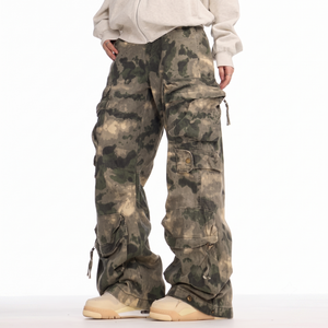 Custom Y2K Streetwear Baggy Camo Cargo Pants Men Multi Pocket Vintage Wide Leg Trousers Oversized Camouflage Clothing - Product Image 2