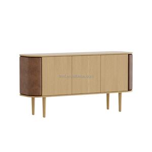 Aparador Esquinero Pequeño y Delgado de Diseño Industrial Nórdico de Primera Calidad, Mueble de Pasillo Contemporáneo de Madera Maciza, Ensamblado en Fábrica - Product Image 6
