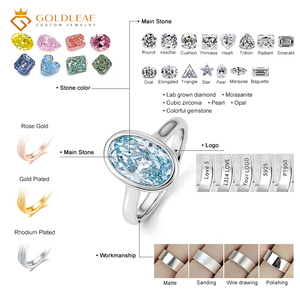 Anillo de Compromiso Solitario Goldleafgem S925 de Plata con Diamante Cultivado en Laboratorio de Corte Ovalado, Personalizado de 1CT, 2CT, 3CT, con Certificado IGI - Product Image 2
