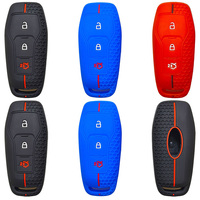 Étui de protection en silicone à 3 boutons pour clé de voiture Ford Figo 2017, Mondeo 5, Ecosport, Puma 2020, Fiesta Mk8, Everest, Ranger – Accessoire