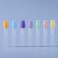 Vente en gros de flacons de parfum miniatures cylindriques vides de 2,5 ml, flacons d'échantillons de parfum, flacons vaporisateurs en verre