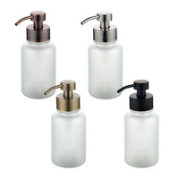 Botol Dispenser Sabun Tangan Kaca Kosong 400ml dengan Logo Custom Longan, Botol Bening Berembun dengan Pompa Busa Stainless Steel
