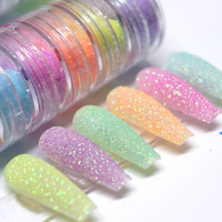 6jar/set Nail Art Glitter Poudre 5 Styles Ongles Décoration Nail Poudre