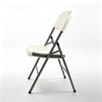 Table et chaises pliantes classiques en bambou blanc pour événements, mobilier de jardin extérieur en plastique pour événements