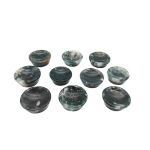 New Products Moss Agate Bowls Gemstone Agate Bowls Semi Precious Stone Bowls For Decoration