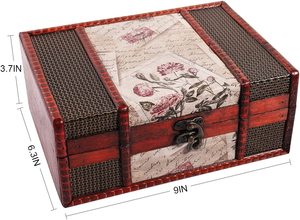 Scatola del tesoro scatola di legno Vintage da 9.0 "<span class=keywords><strong>per</strong></span> gioielli carte dei tarocchi confezione <span class=keywords><strong>regalo</strong></span> regali e decorazioni <span class=keywords><strong>per</strong></span> la casa - Product Image 5