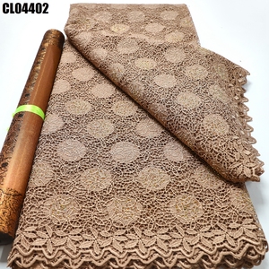 Tessuto in Pizzo Tradizionale Africano all'Ingrosso, Tessuto Ricamato con Cristalli Austriaci, <span class=keywords><strong>Guipure</strong></span> per Abbigliamento Senegal e Mali - Product Image 5
