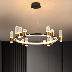 Modern Led Pendant Light Circle Iron <strong>Lighting</strong> Chandelier for Home <strong>Office</strong> Easy Hanging Indoor Decorative <strong>Fixture</strong> - Product Image 2