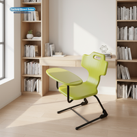 Chaise d'étude scolaire moderne en plastique Bo Jiao avec bureau intégré, design écologique et durable, multicolore, portable, commerciale