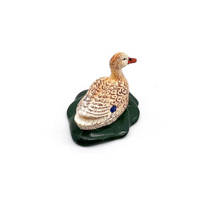 Modèles d'animaux de ferme simulés en PVC pour l'exportation, Série Canards : Canards femelles à tête verte, blancs et jaunes, couleur sable d'automne - Product Image 5