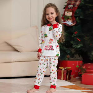 Nuovo Set Pigiama Natalizio per Famiglia con Motivo Cartoon di <span class=keywords><strong>Animali</strong></span> Domestici, Albero e Babbo Natale, Logo Frontale, Vita Elastica, per Donna - Product Image 2