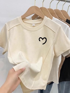 T-<span class=keywords><strong>shirt</strong></span> à manches courtes pour femmes, grande taille 4XL, pour femmes rondes, avec motif arête de poisson sur l'épaule, design original et effet amincissant - Product Image 1