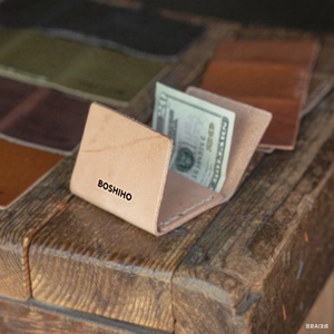 Boshiho Slim Minimalist Portable Front Pocket <b>Rfid</b> <b>Blocking</b> <b>Wallet</b> Bifold Business Style Italian Cow Leather Money Clip - Product Image 3