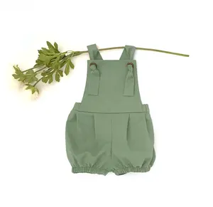 Sage Knot Overalls Green Toddler Coveralls Infant Neutral Bubble Traditional Romper Adjustable Boy Outfit