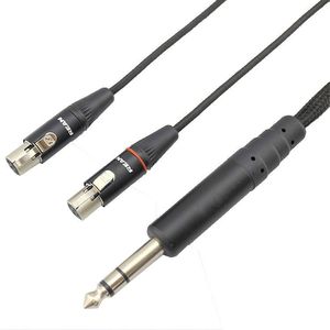 Câble TRS stéréo 6.35mm vers <span class=keywords><strong>2x</strong></span> Mini <span class=keywords><strong>XLR</strong></span> femelle pour les connexions haut-parleur et microphone - Product Image 1