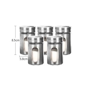 Nordic di vetro in acciaio inox 8oz condimento bottiglia contenitore per il pepe <span class=keywords><strong>sale</strong></span> <span class=keywords><strong>zucchero</strong></span> 3 in 1 - Product Image 6