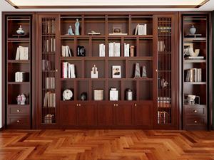 Grande libreria su ordinazione di legno solido di quercia con la scrivania di lusso della libreria della parete per la biblioteca della casa e dell'hotel per uso del salone - Product Image 2