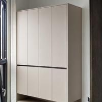 Armoire en MDF avec poignées, style moderne beige, noyer, chêne crème, bois naturel, Japandi