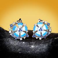 Fabricant direct plaqué platine fleur forme bague collier boucle d'oreille ensemble de bijoux pour mariage fiançailles cadeau pour les femmes
