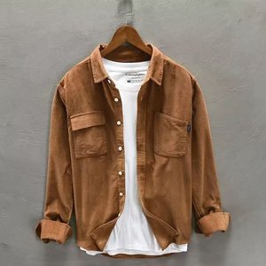 Abbigliamento <span class=keywords><strong>Casual</strong></span> Top da <span class=keywords><strong>uomo</strong></span> alla moda con colletto rialzato in velluto a maniche lunghe primavera autunno tinta unita - Product Image 4