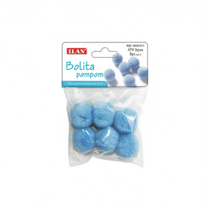 ILAN <b>Wool</b> Pompom 3.0 Cm Light Blue <b>Craft</b> Supply - Product Image 2