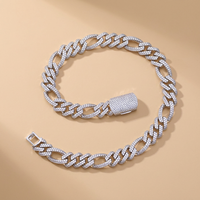 Chaîne cubaine Miami classique de luxe en argent et or, sertie de diamants synthétiques certifiés haute clarté, collier unisexe hip-hop