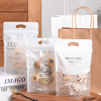Sacs d'emballage personnalisés en plastique de qualité alimentaire pour snacks, fruits secs et algues marines, avec poignée