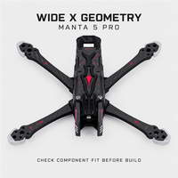 Châssis FPV Axisflying MANTA 5 Pro 5 pouces en fibre de carbone T700, géométrie double X DC large, bras de 226,5 mm 6 mm, pour O4 Pro, avec VTX numérique