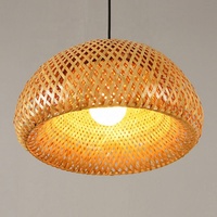 Panier en bambou naturel écologique fait à la main Cage Style ferme flamme décoration suspension avec base E26 pour les tailles moyennes