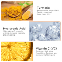 Perawatan Kulit Wajah 7-Piece Alami Ayurveda Kunyit+Vitamin C Anti-Jerawat Pencerah Label Putih Pribadi Khusus Tanpa LOGO