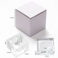 Vernis à ongles cristal clair lavage tasse couvercle stockage poudre liquide acrylique monomère anti-déversement couvercle verre carré ongles Dappen plat