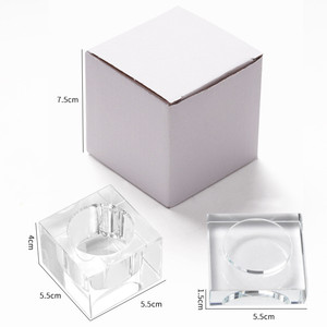 Tapa de cristal transparente para tazas de lavado de <span class=keywords><strong>uñas</strong></span>, almacenamiento de polvo, líquido, monómero acrílico, tapa antiderrame, plato cuadrado de vidrio para <span class=keywords><strong>uñas</strong></span> - Product Image 5