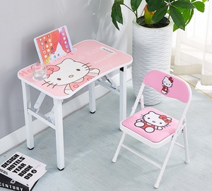 Ensemble Chaise et Table d'Étude Pliables en Bois Moderne Tendance pour Enfants, Portable et Compact, Idéal pour l'Apprentissage à Domicile et les Activités Extérieures - Product Image 4