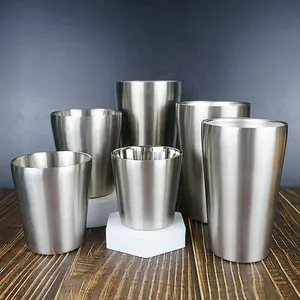 550ml 19oz Bright Series Stackable Double Wall Simple Design Stainless Steel Single Wall Beer Mug Tumbler Mug