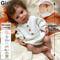 Poupée Reborn en Silicone de Simulation avec Cheveux Implantés à la Main, Tétine Utilisable, Toucher Réaliste, Coffret Cadeau pour Collectionneurs