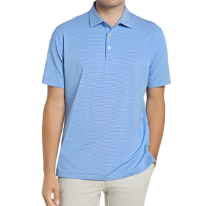 Polo de Punto Azul Claro para Hombre, Manga Corta, Casual, Transpirable, Poliéster, Corte Regular - Product Image 1